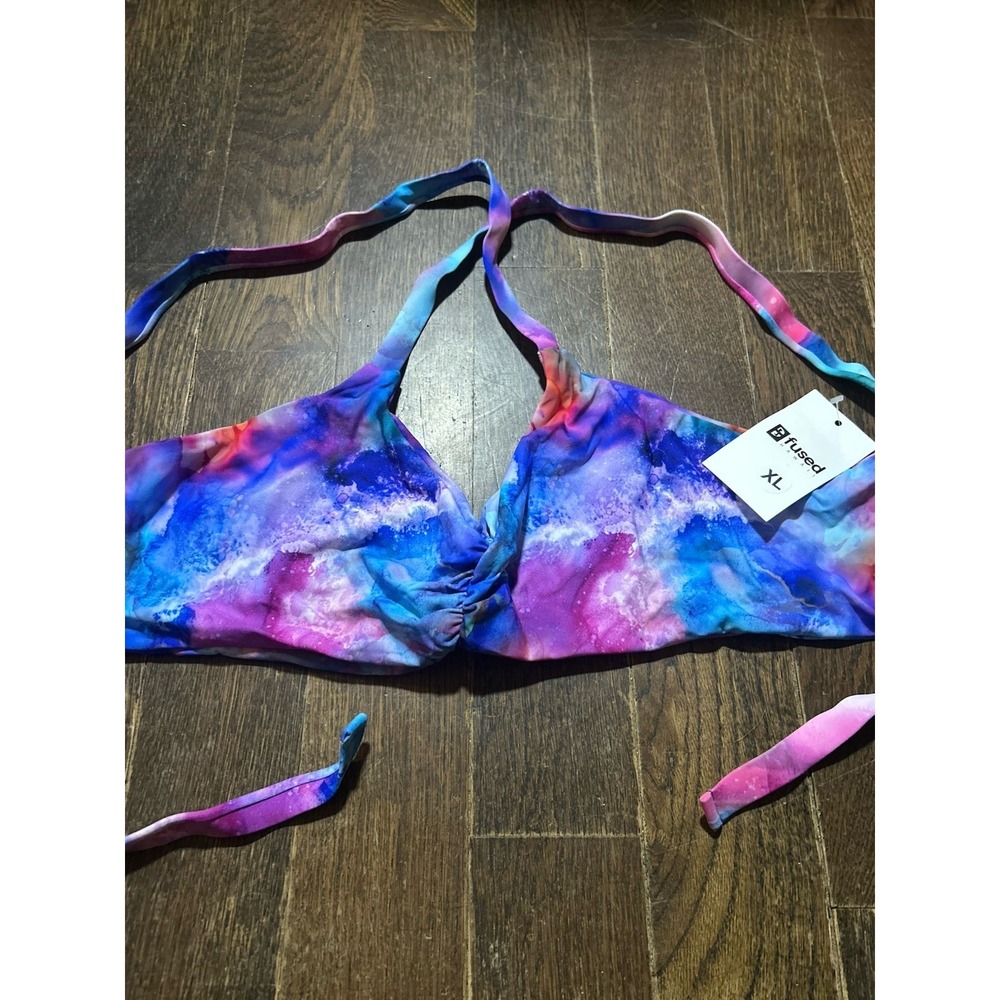 Fused Hawaii Kohanaiki Bikini Top Sz XL Galaxy Colorful Purple NWT